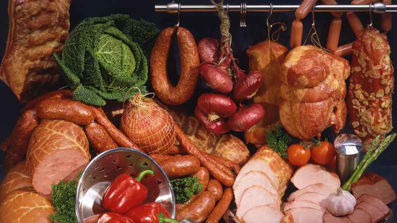 German Gastronomic Symbols: A Feast of Sausages and Roasted Pork Knuckles